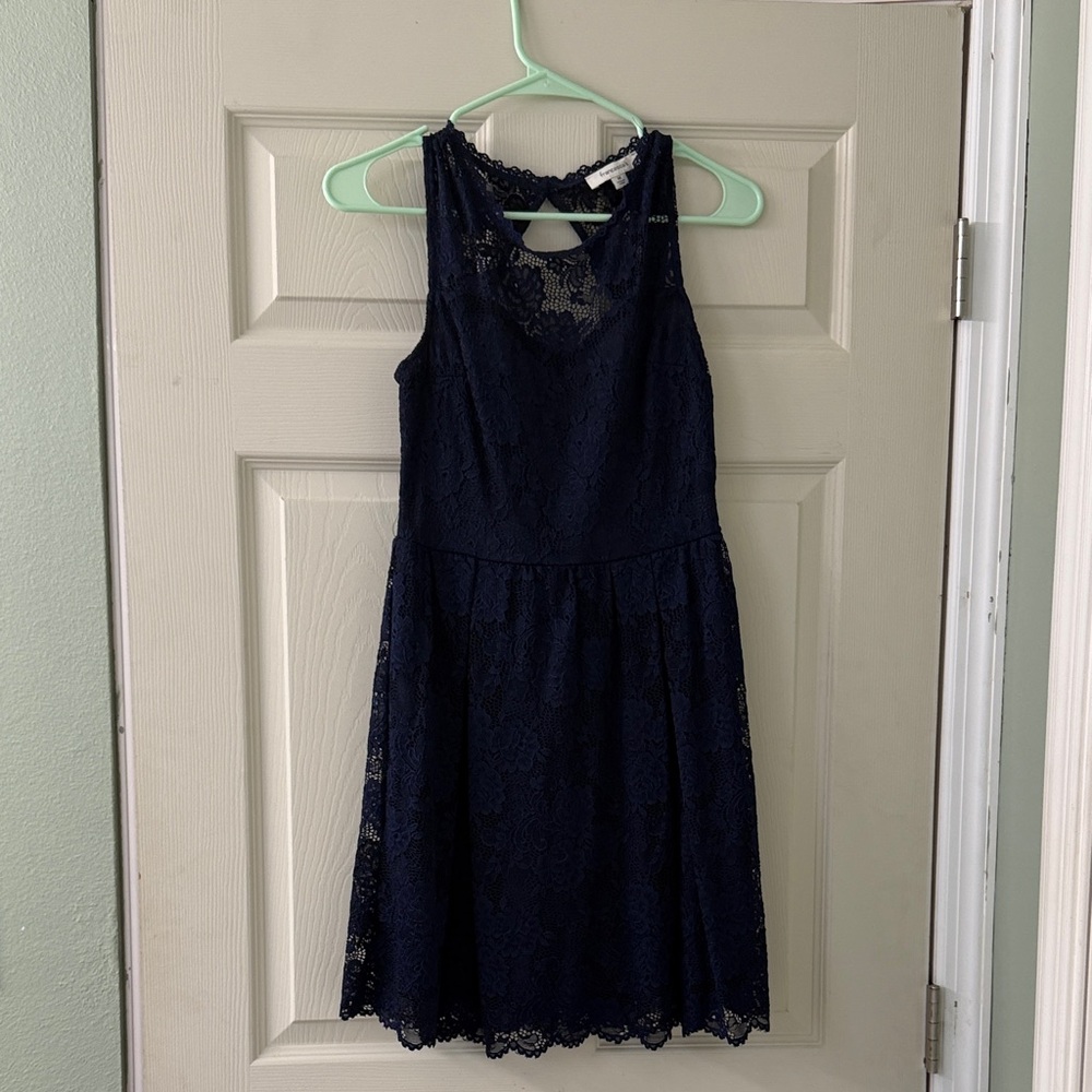 Elegant Navy Lace Dress